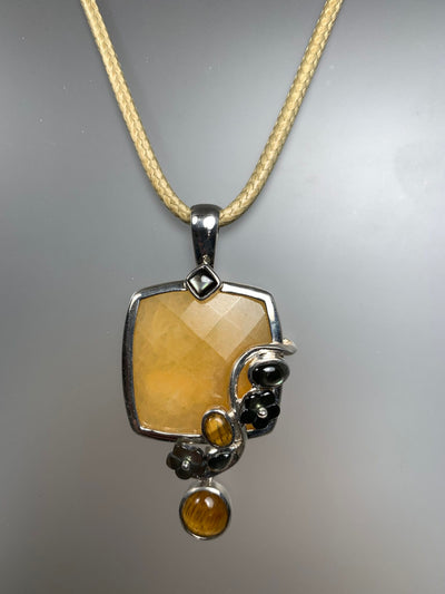 Sterling Silver and Aragonite Stone Pendant