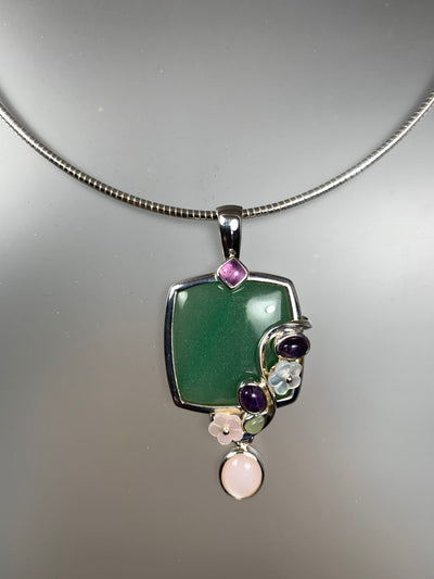 Sterling Silver and Aventurine Pendant