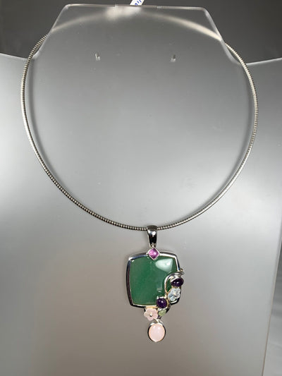 Sterling Silver and Aventurine Pendant