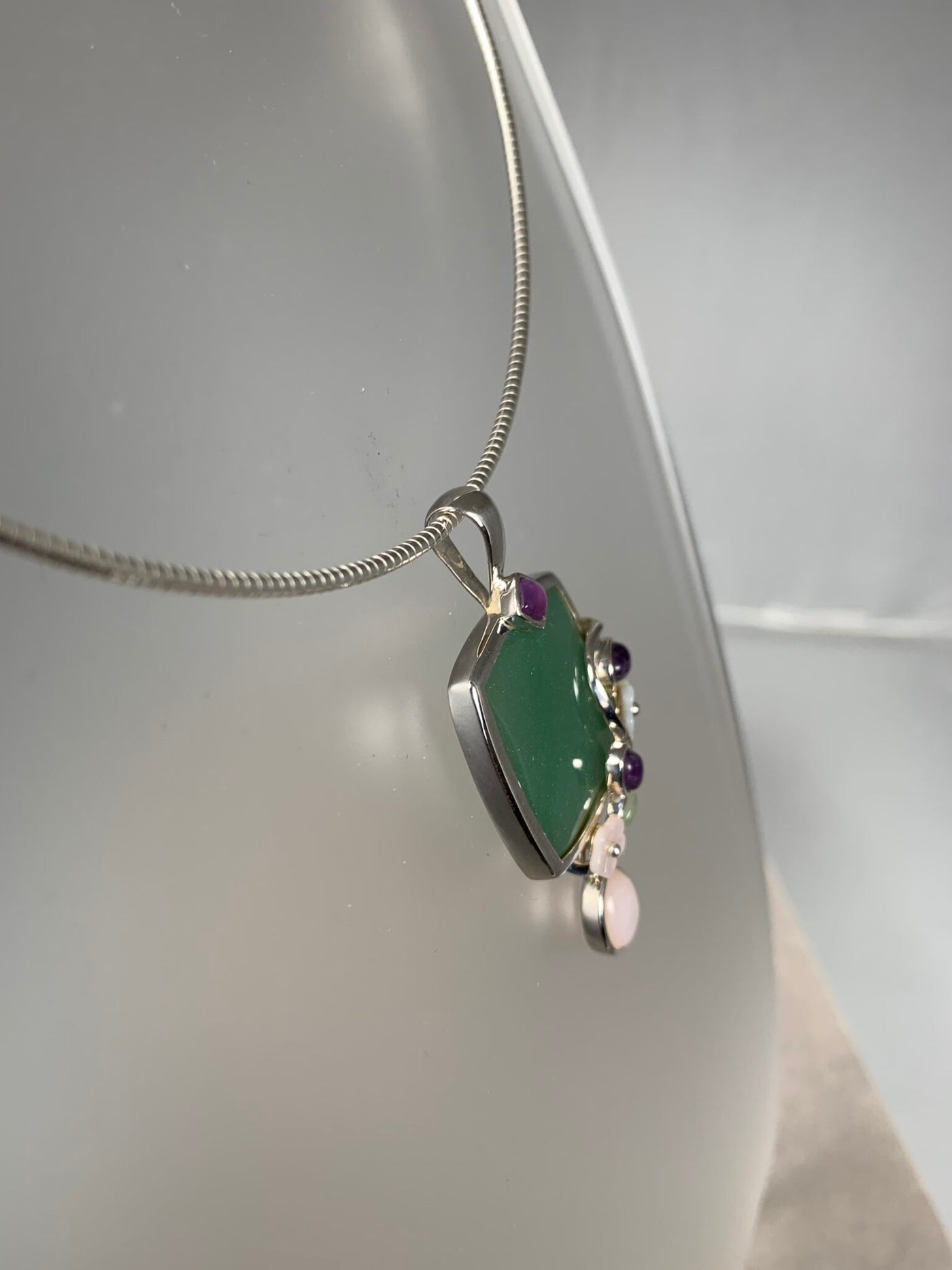 Sterling Silver and Aventurine Pendant