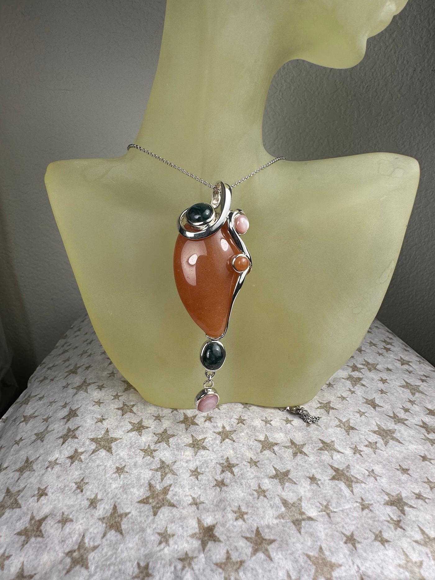 Sterling Silver and Bold Carnelian Pendant