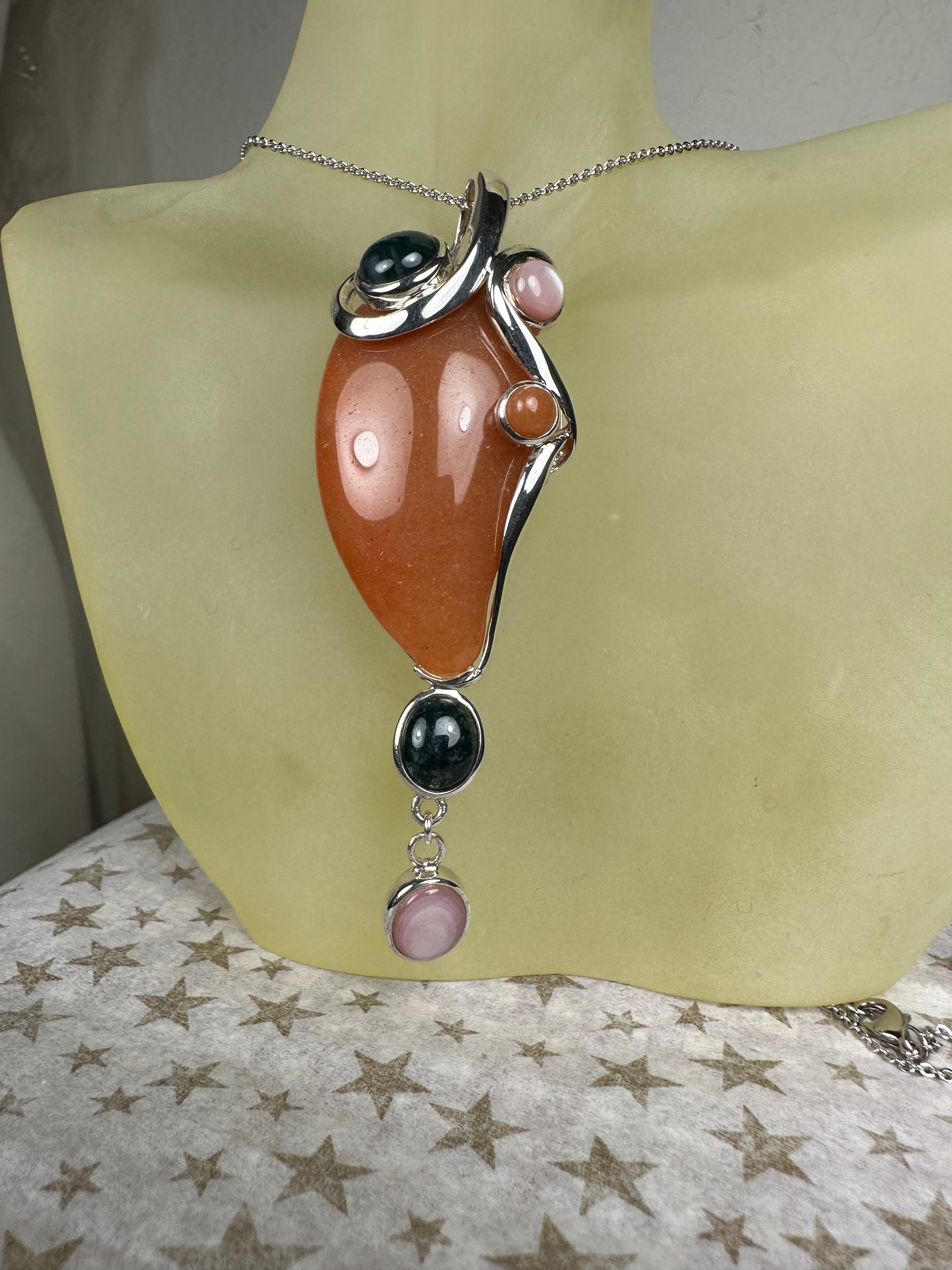 Sterling Silver and Bold Carnelian Pendant