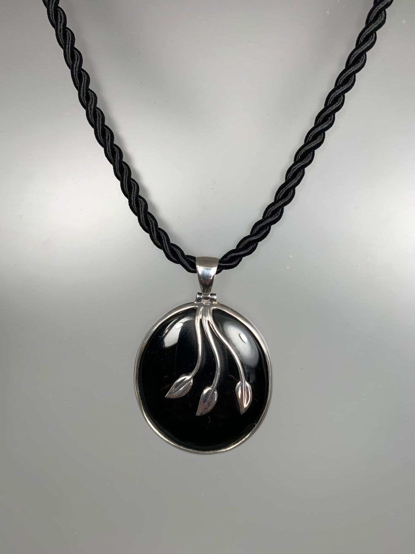 Sterling Silver and Black Agate Pendant