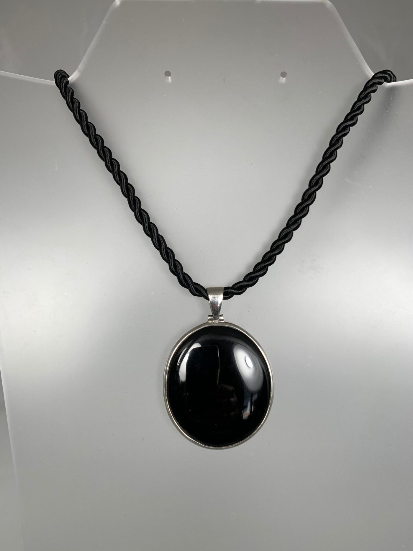 Sterling Silver and Black Agate Pendant