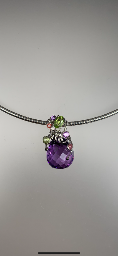 Sterling Silver and Gems Pendant