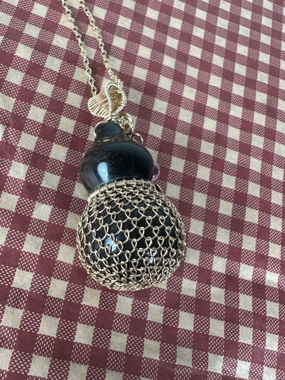 Black Agate and Multiple Gems Pendant Created by a Local Artist