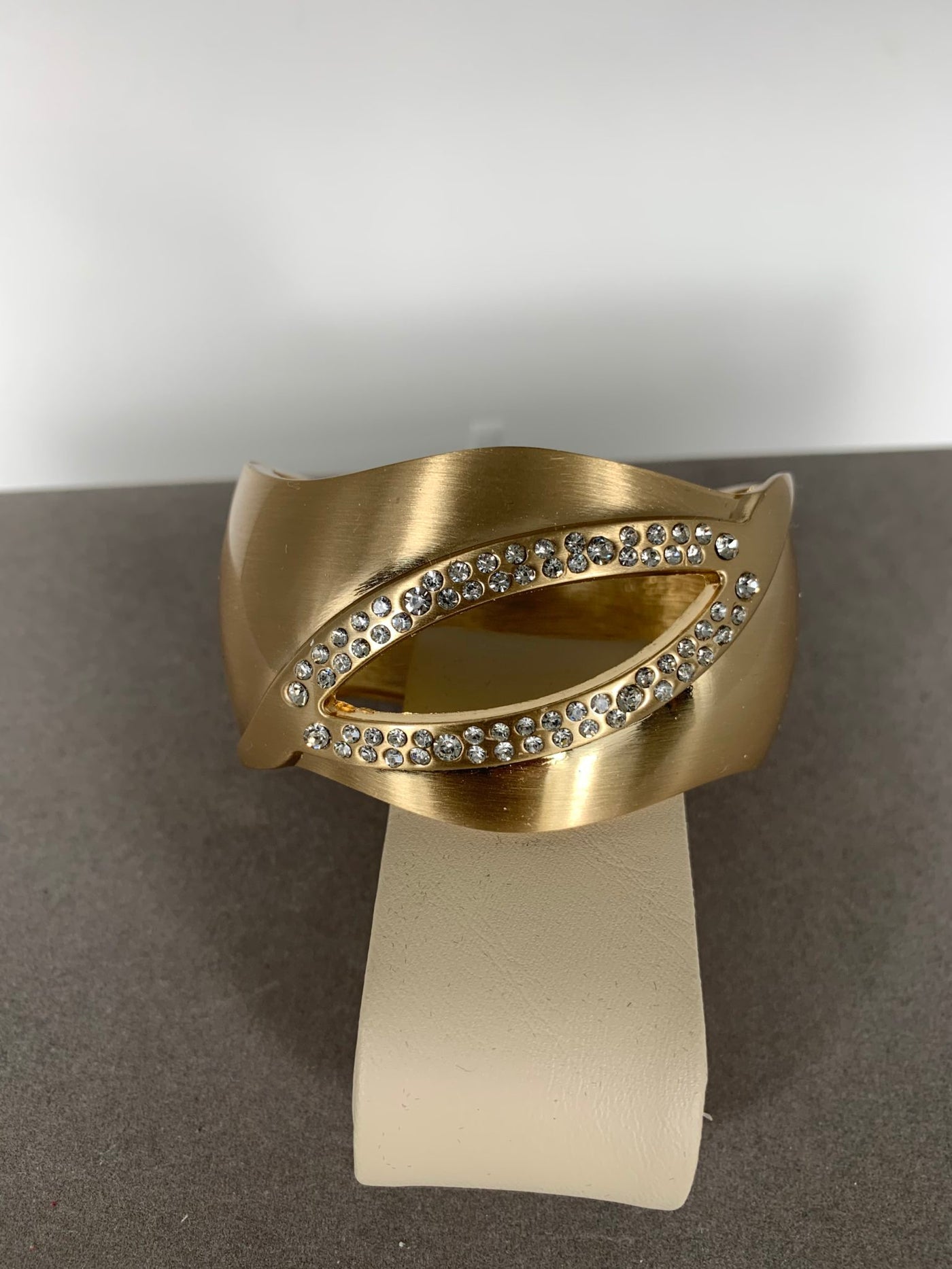 Wide Bangle with Crystal Accent