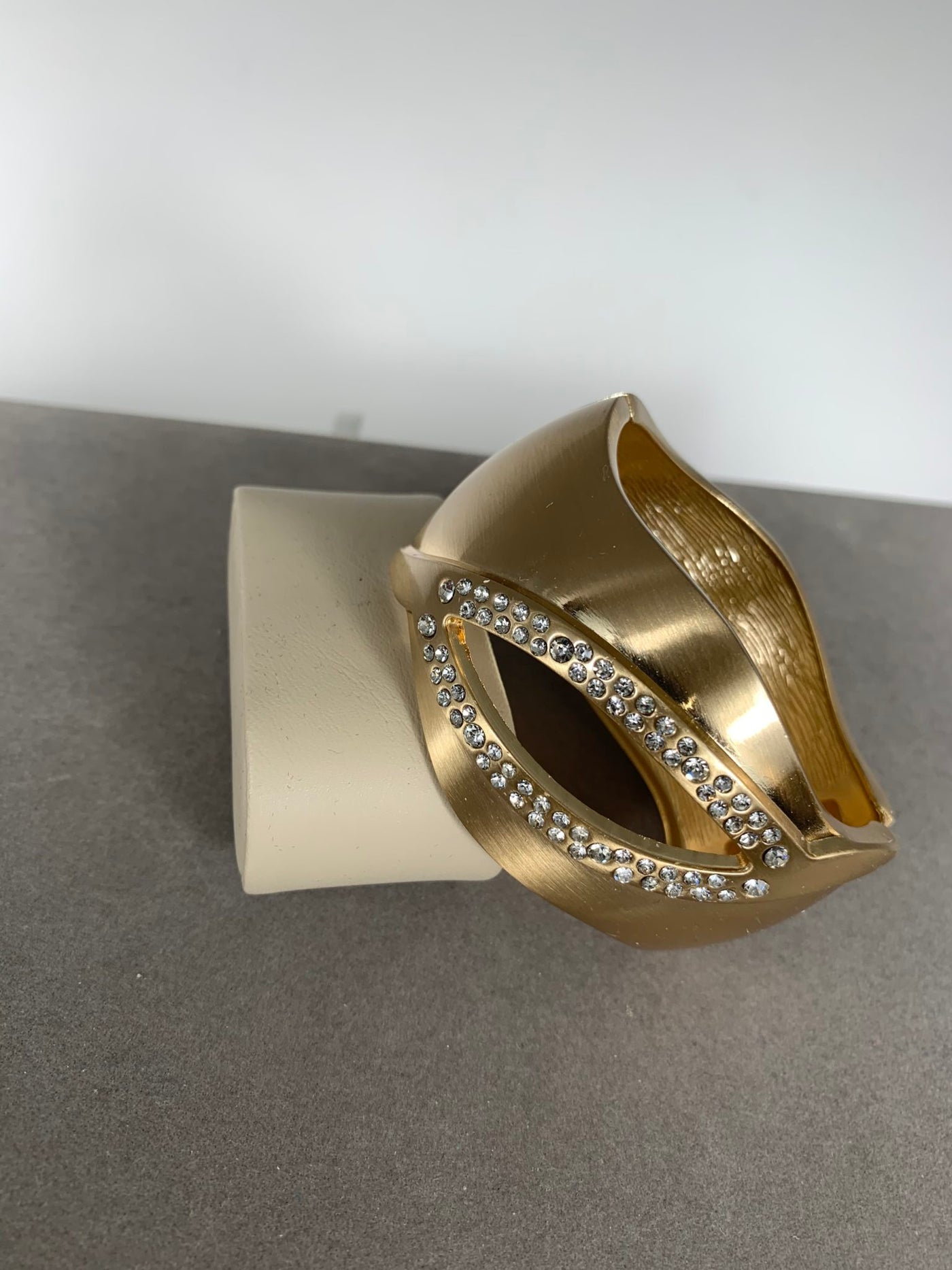 Wide Bangle with Crystal Accent