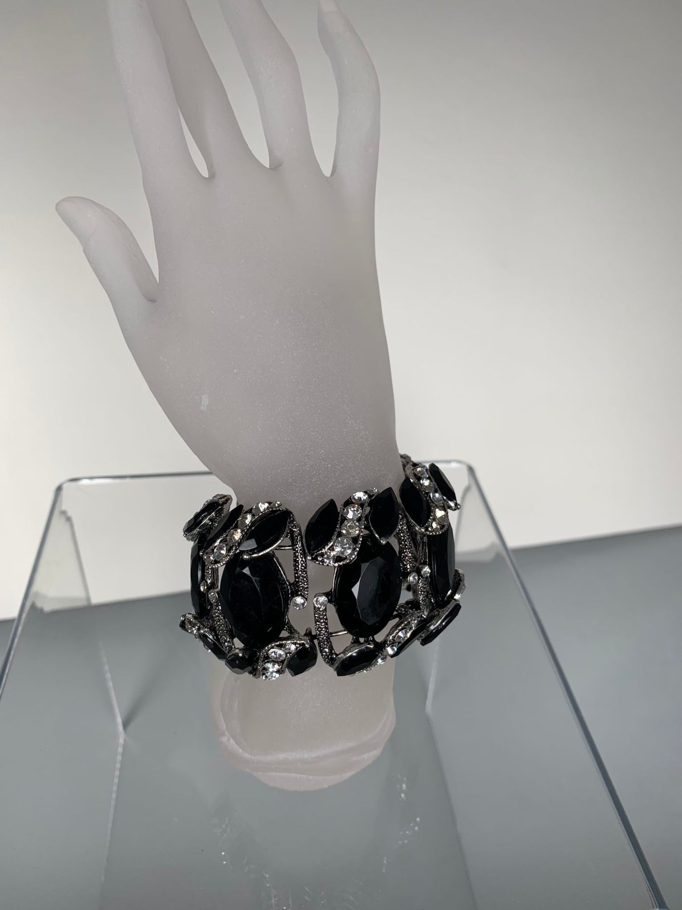 Black Crystal Cuff Bangle