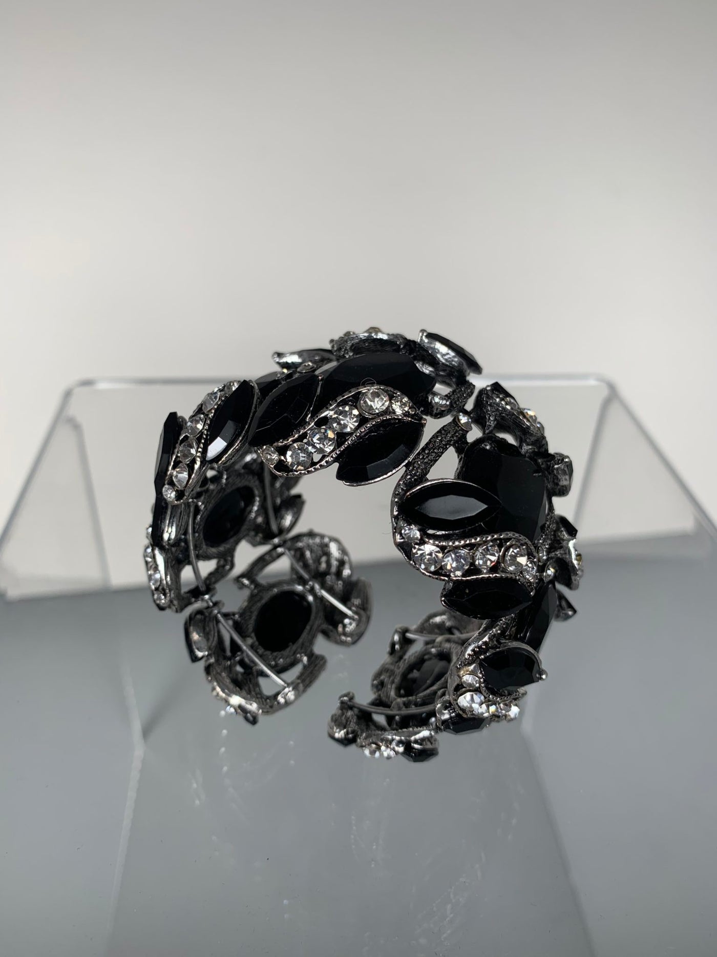 Black Crystal Cuff Bangle