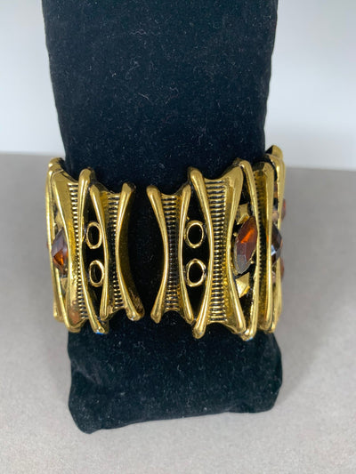 Tower Cuff Bangle Accented with Crystals