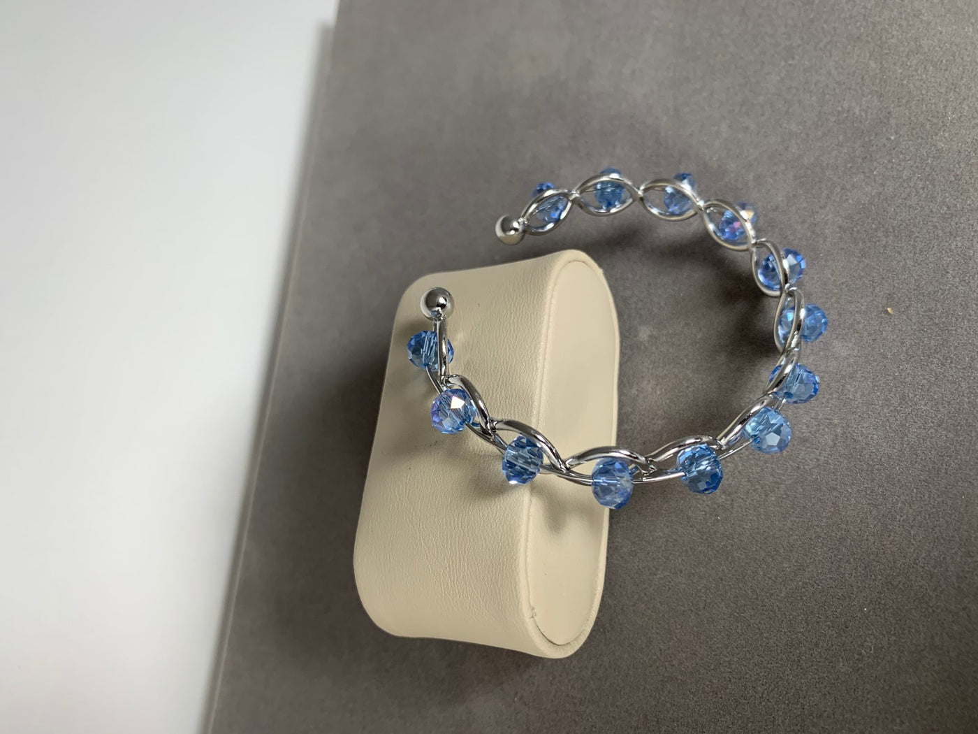 Silver Tone Crystal Cuff Bangle Bracelet