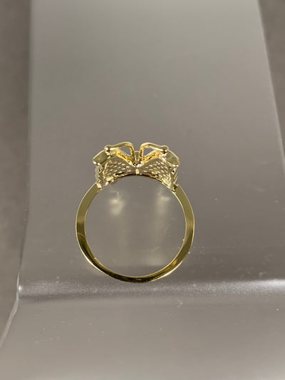 Sterling Silver Butterfly Ring in Yellow Gold Tone Finish - size 5 1/4