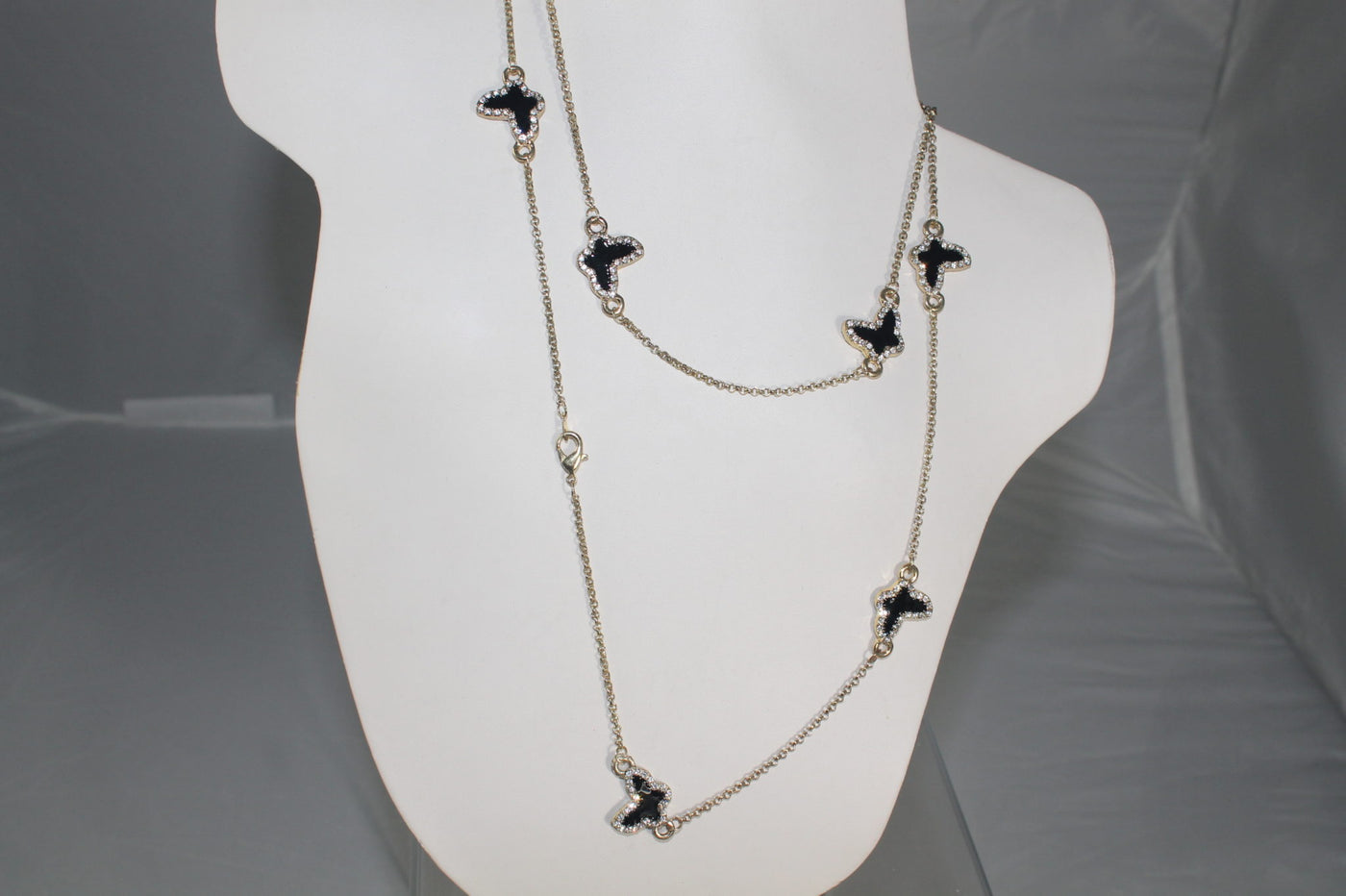 Fashion Sectional Chain Necklace with Butterfly Motifs